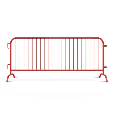 Angry Bull Barricades Steel Barricade, Hot-Dipped Galvanized Steel, 44 in. Height, 8.5 ft. Length, Red AC-HDX85-BR-RD